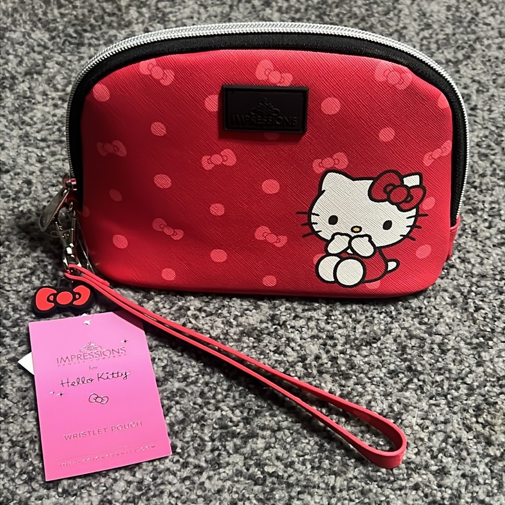 Hello Kitty x Impressions Vanity Cosmetic Pouch with Strap NWT